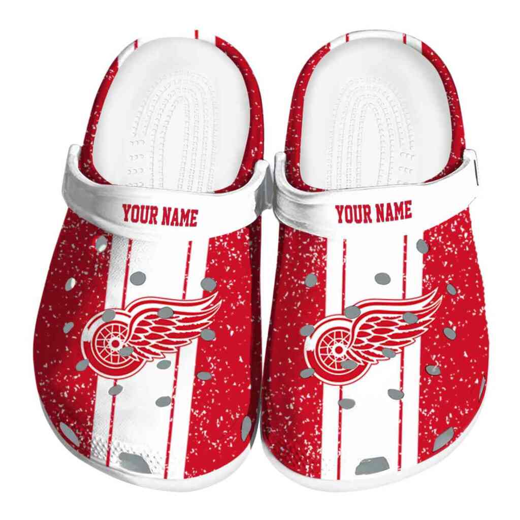 Customized Detroit Red Wings Vertical Stripes ClogTVC1801890