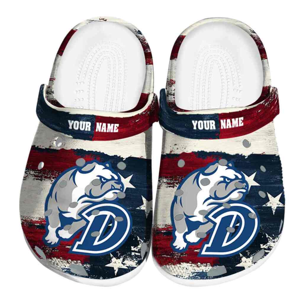 Customized Drake Bulldogs Patriotic Stripes ClogTVC1801766