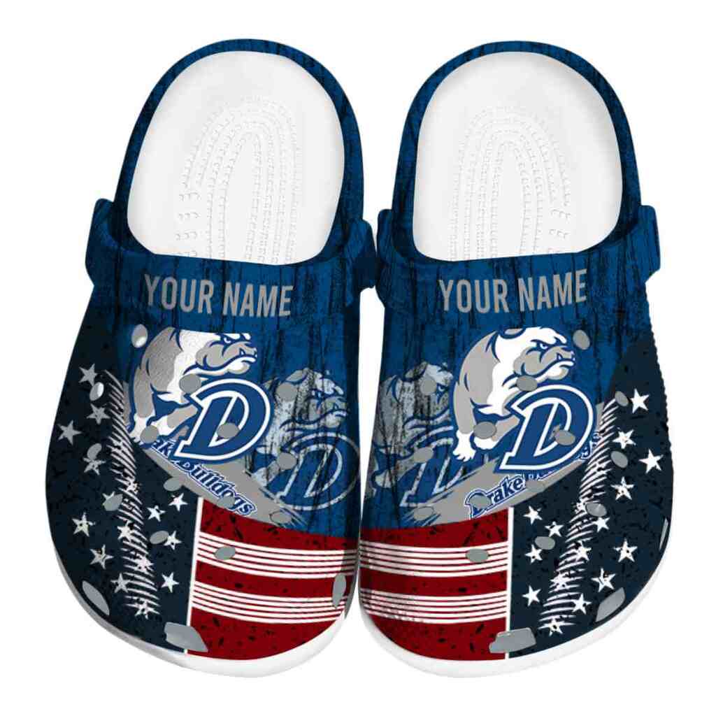 Customized Drake Bulldogs Star-Spangled Side Pattern ClogTVC1801722