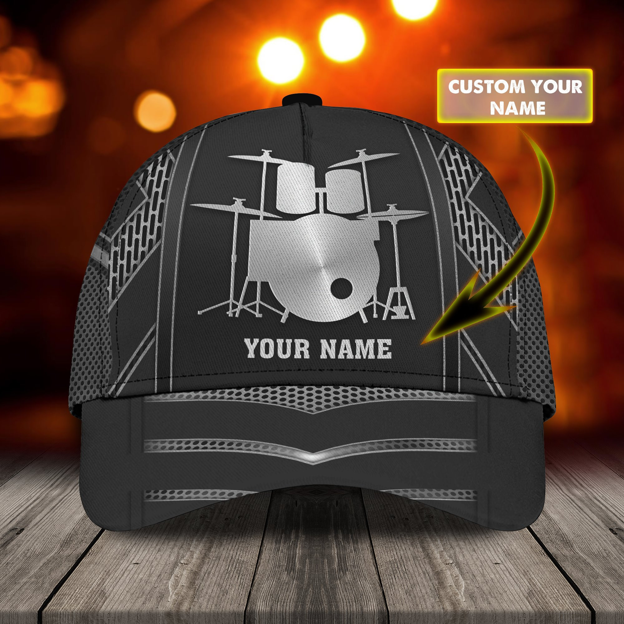 Customized Drummer Hat Graphic Baseball Caps Cool Gifts For Drummers Trucker Hats Custom Hats Gifts For Men & Women