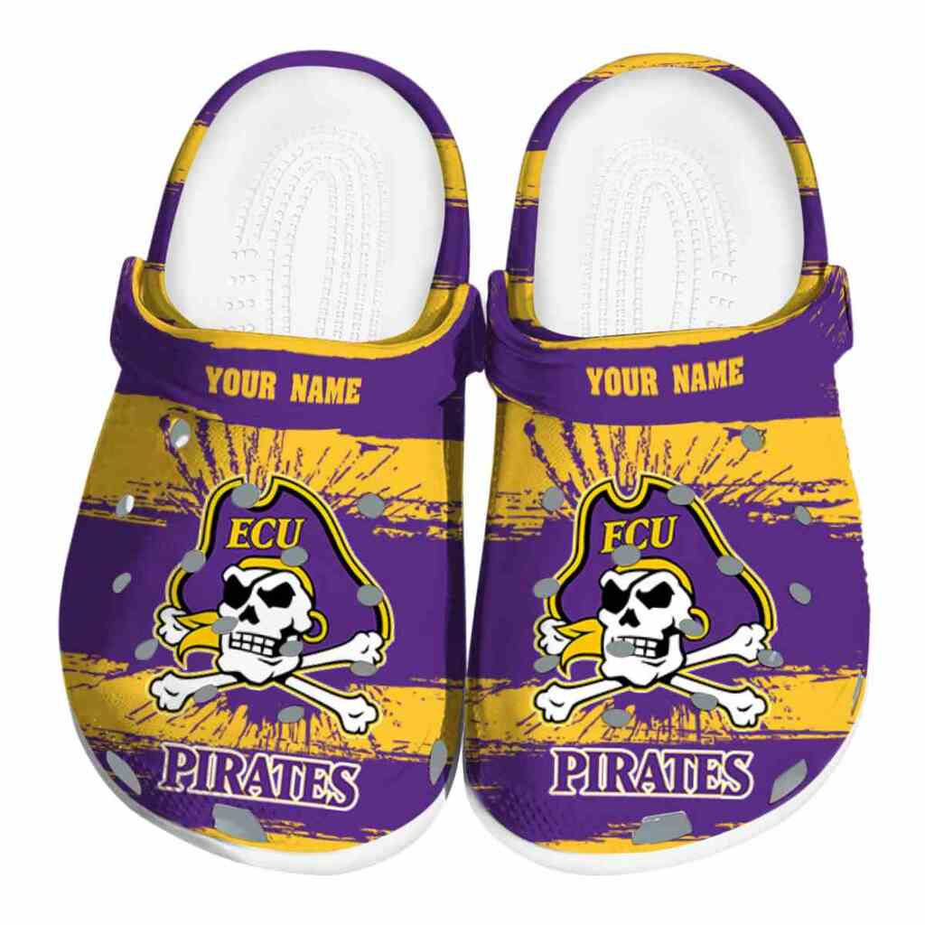 Customized East Carolina Pirates Paint Splatter Graphics ClogTVC1801722