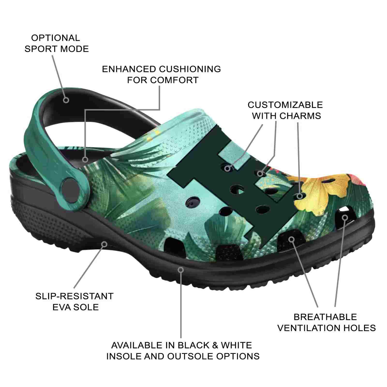 Customized Eastern Michigan Eagles Tropical Vibes ClogTVC1801767 - Image 5