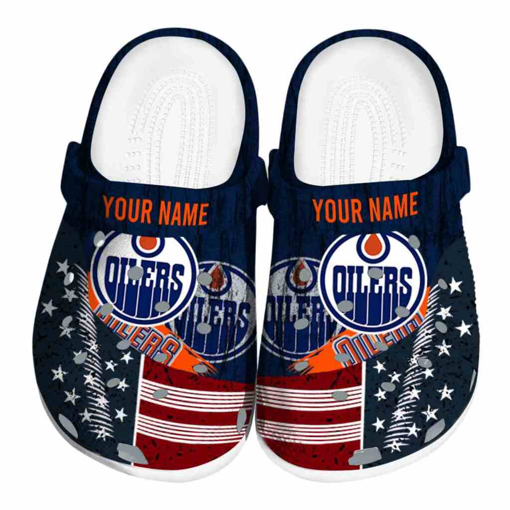 Customized Edmonton Oilers Star-Spangled Side Pattern ClogTVC1801856