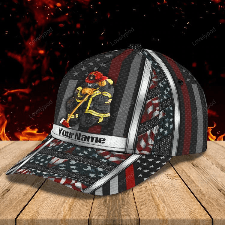 Customized Firefighter Man Cap for Firefighter's Day, Firefighter Hat for Father Trucker Hats Custom Hats Gifts For Men & Women