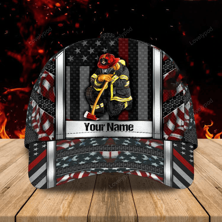 Customized Firefighter Man Cap for Firefighter's Day, Firefighter Hat for Father Trucker Hats Custom Hats Gifts For Men & Women
