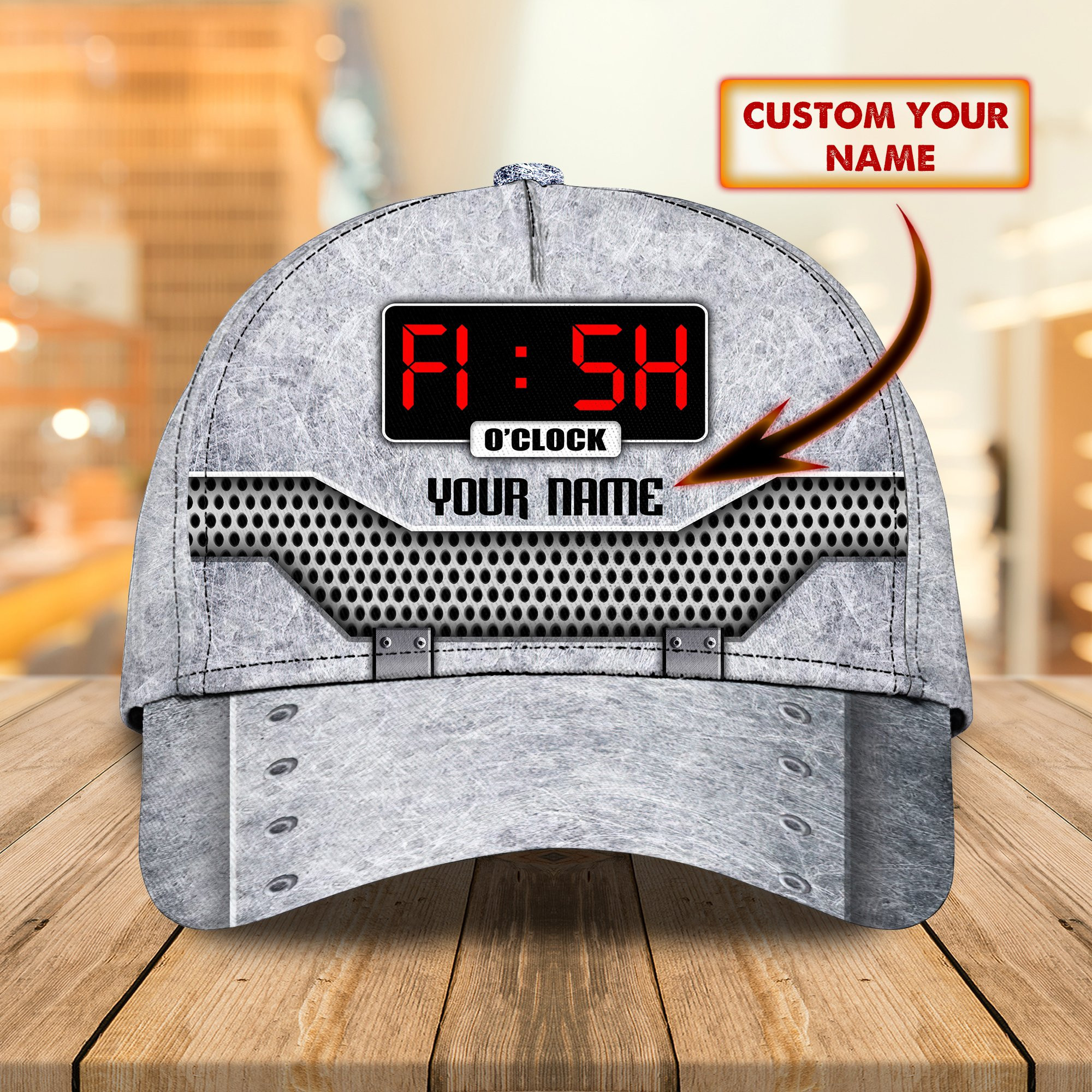 Customized Fishing Clock Hat Graphic Caps Cool Gifts For Husband Trucker Hats Custom Hats Gifts For Men & Women