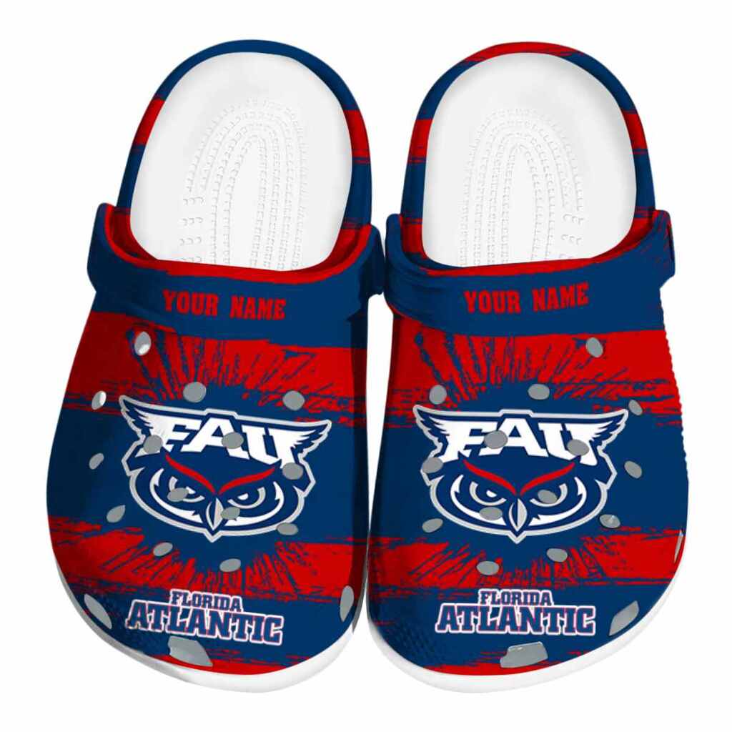 Customized Florida Atlantic Owls Paint Splatter Graphics ClogTVC1801723