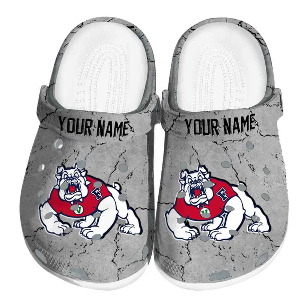 Customized Fresno State Bulldogs Cracked Texture ClogTVC1801780