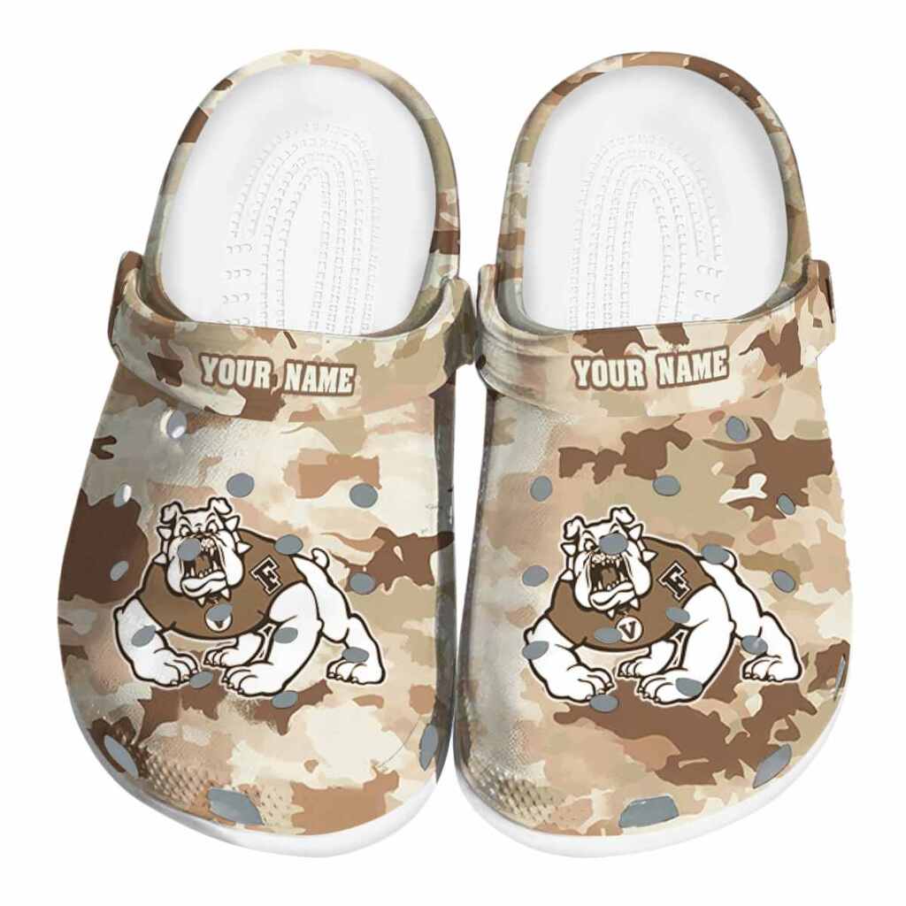 Customized Fresno State Bulldogs Desert Camo ClogTVC1801767