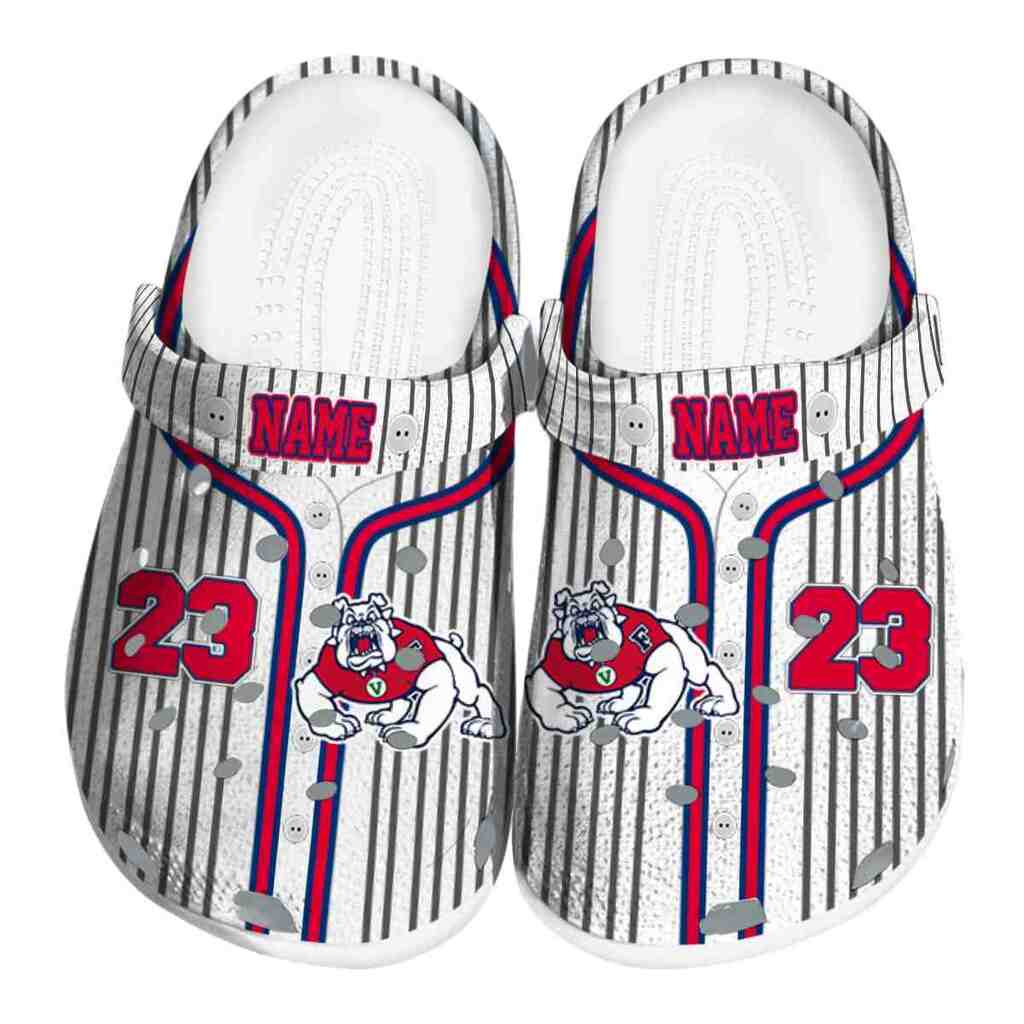 Customized Fresno State Bulldogs Pinstripe Pattern ClogTVC1801751