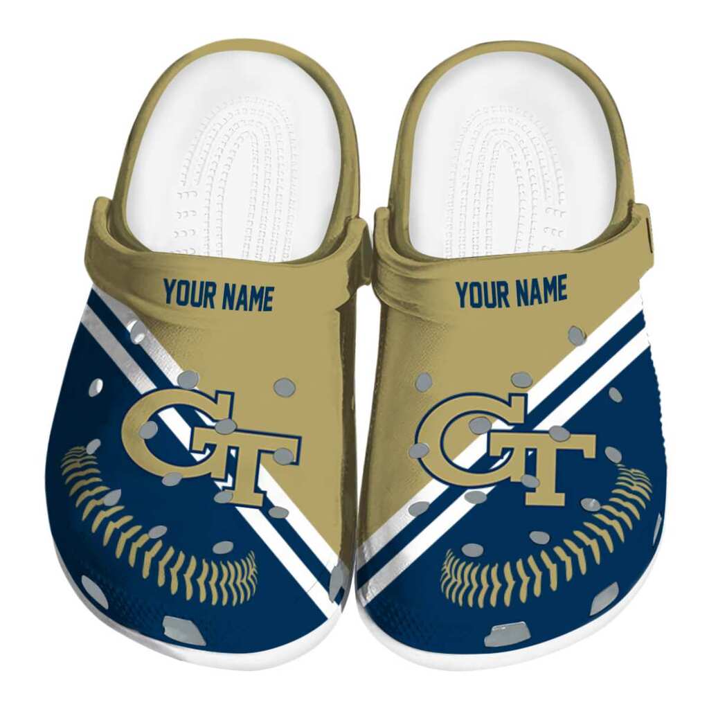 Customized Georgia Tech Yellow Jackets Baseball Motif ClogTVC1801788