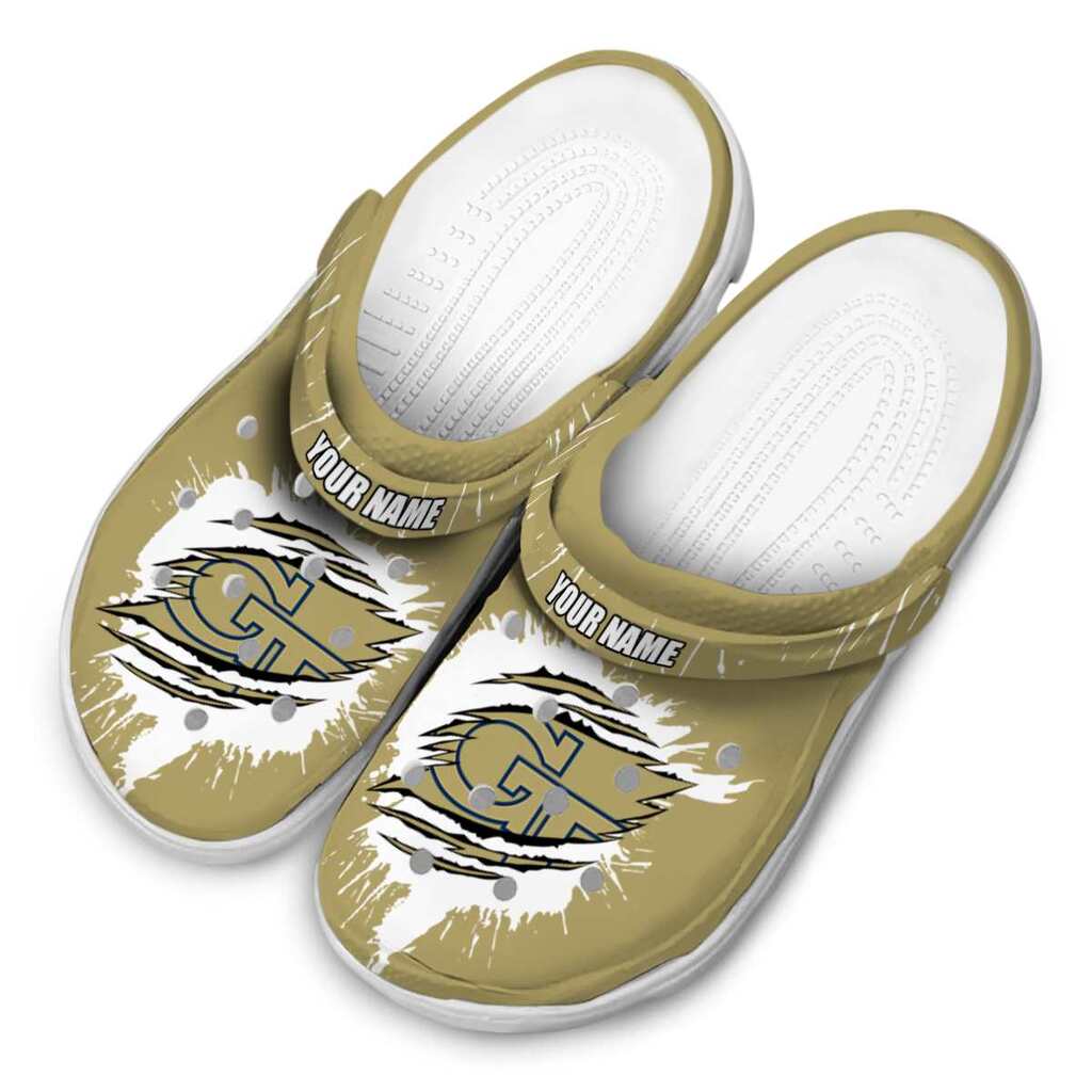 Customized Georgia Tech Yellow Jackets Splash Motif Background ClogTVC1801721 - Image 4
