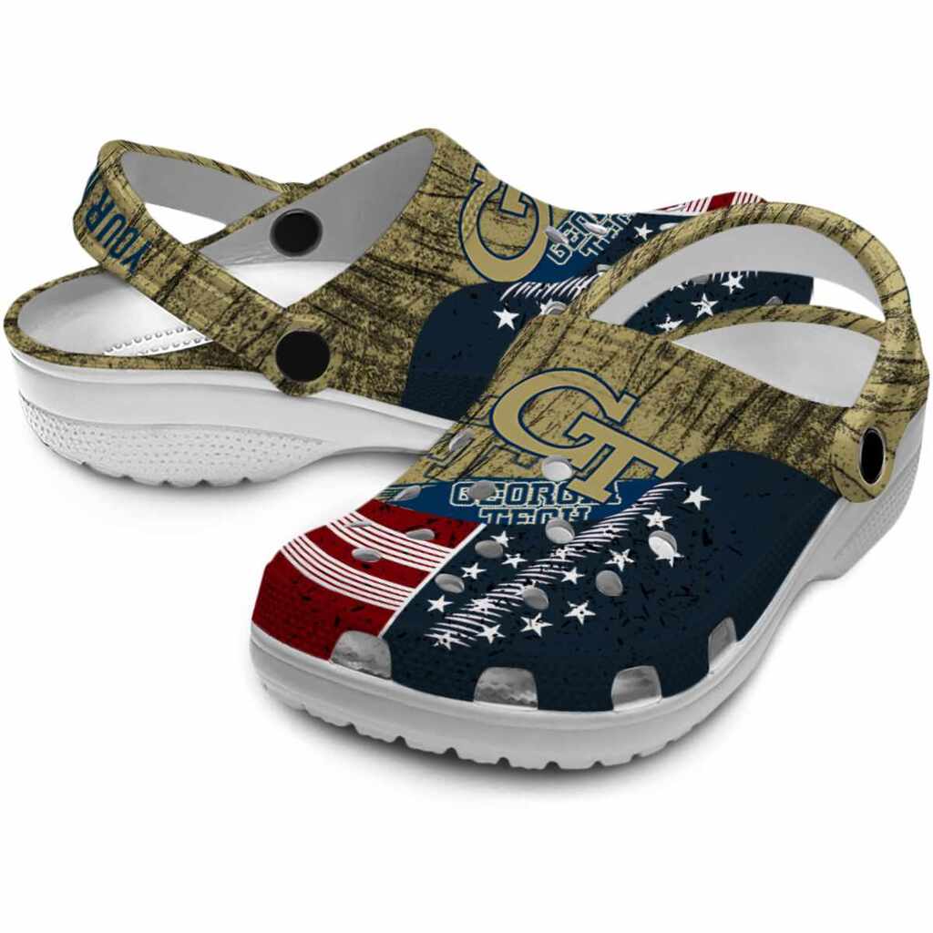 Customized Georgia Tech Yellow Jackets Star-Spangled Side Pattern ClogTVC1801721 - Image 3