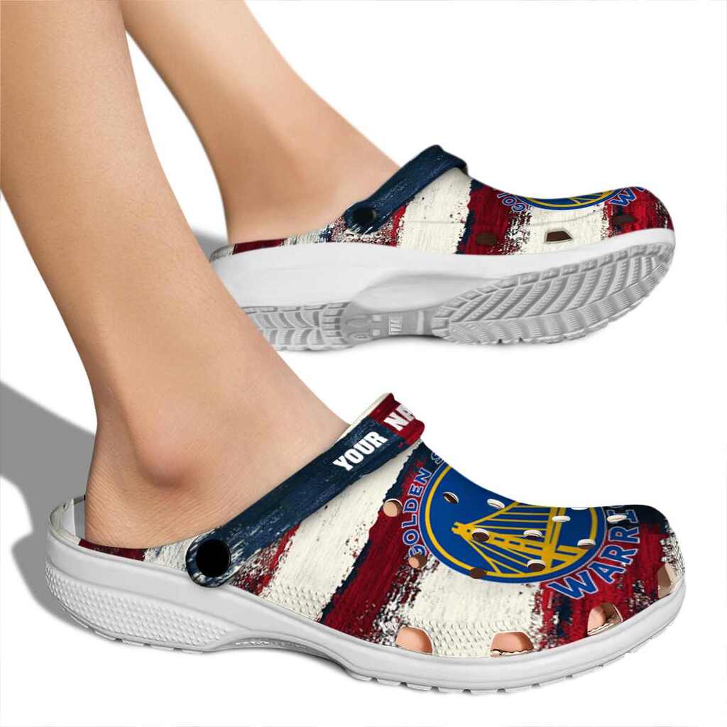 Customized Golden State Warriors Patriotic Stripes ClogTVC1801917 - Image 2