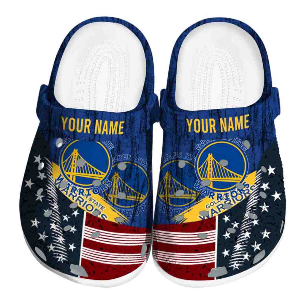 Customized Golden State Warriors Star-Spangled Side Pattern ClogTVC1801917