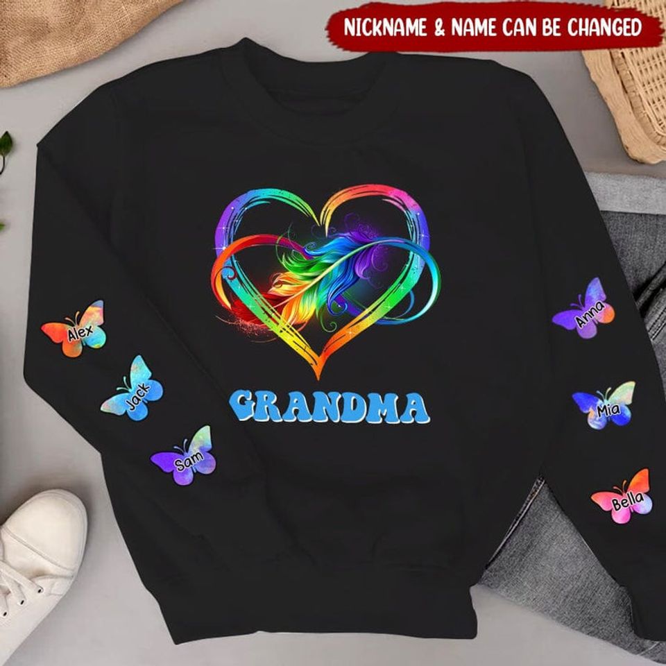 Customized Grandma Mom Butterflies Infinite Love Mothers Day Birthday Family Gift Sweater 3d