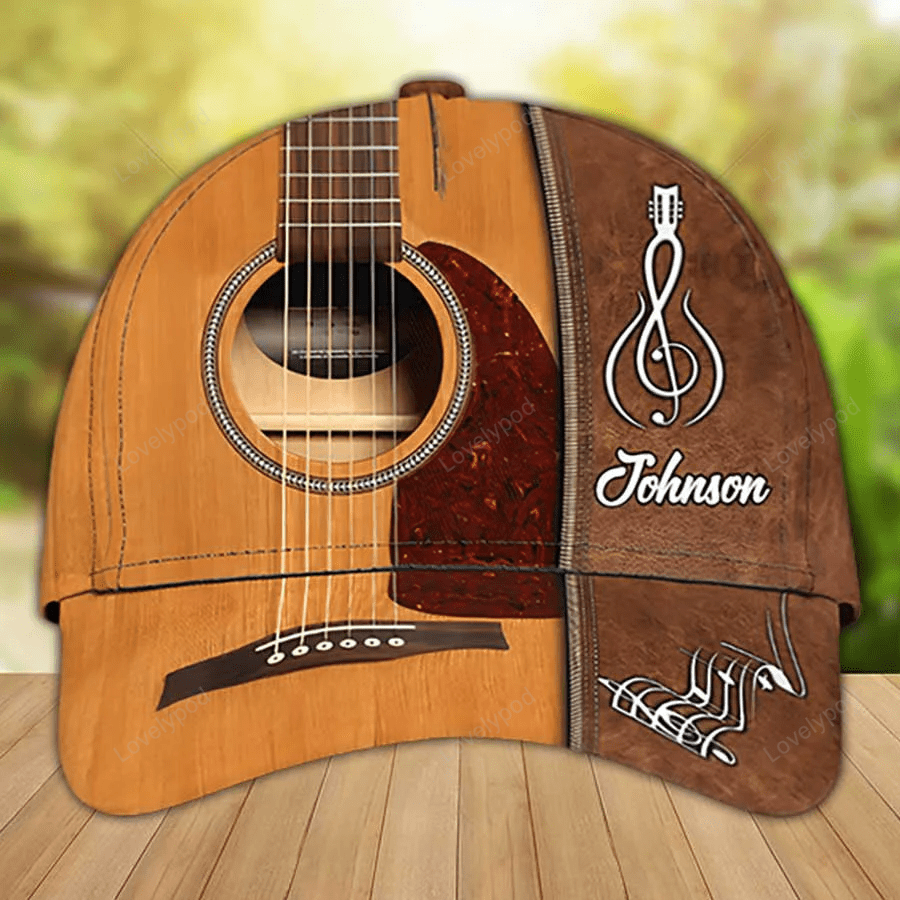 Customized Guitar Cap for Him, 3D Baseball Cap All Over Printed Gift for Guitar Lovers, Boyfriend Guitar Hat Gift for Birthday Trucker Hats Custom Hats Gifts For Men & Women
