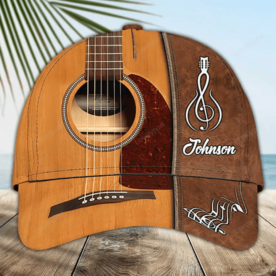 Customized Guitar Gift for Him, Guitar Hat 3D Guitar Cap All Over Printed for Son, Boyfriend Trucker Hats Custom Hats Gifts For Men & Women