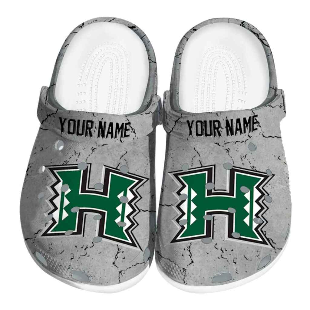 Customized Hawaii Rainbow Warriors Cracked Texture ClogTVC1801781