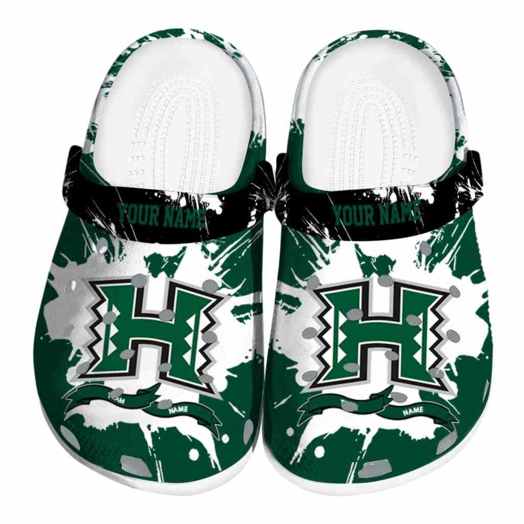 Customized Hawaii Rainbow Warriors Splatter Pattern ClogTVC1801720