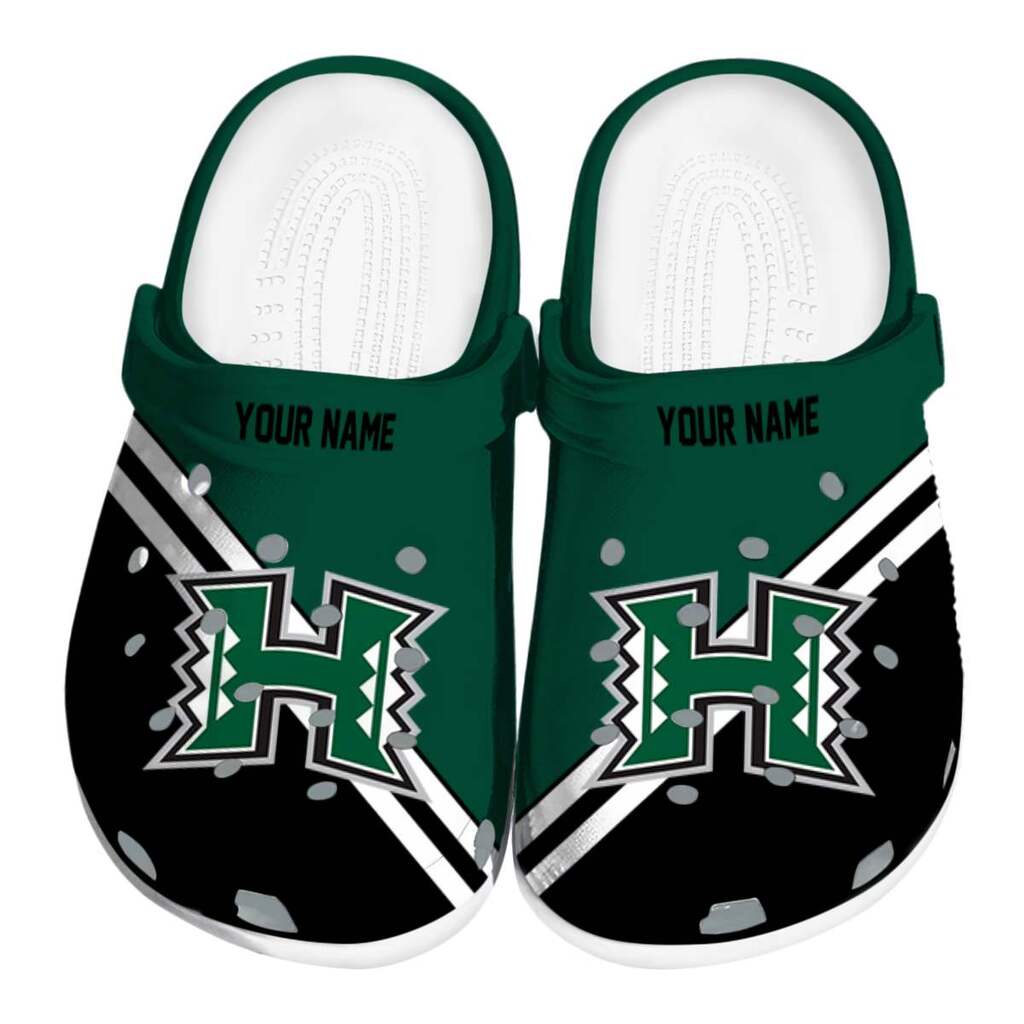 Customized Hawaii Rainbow Warriors Striped Accents ClogTVC1801833