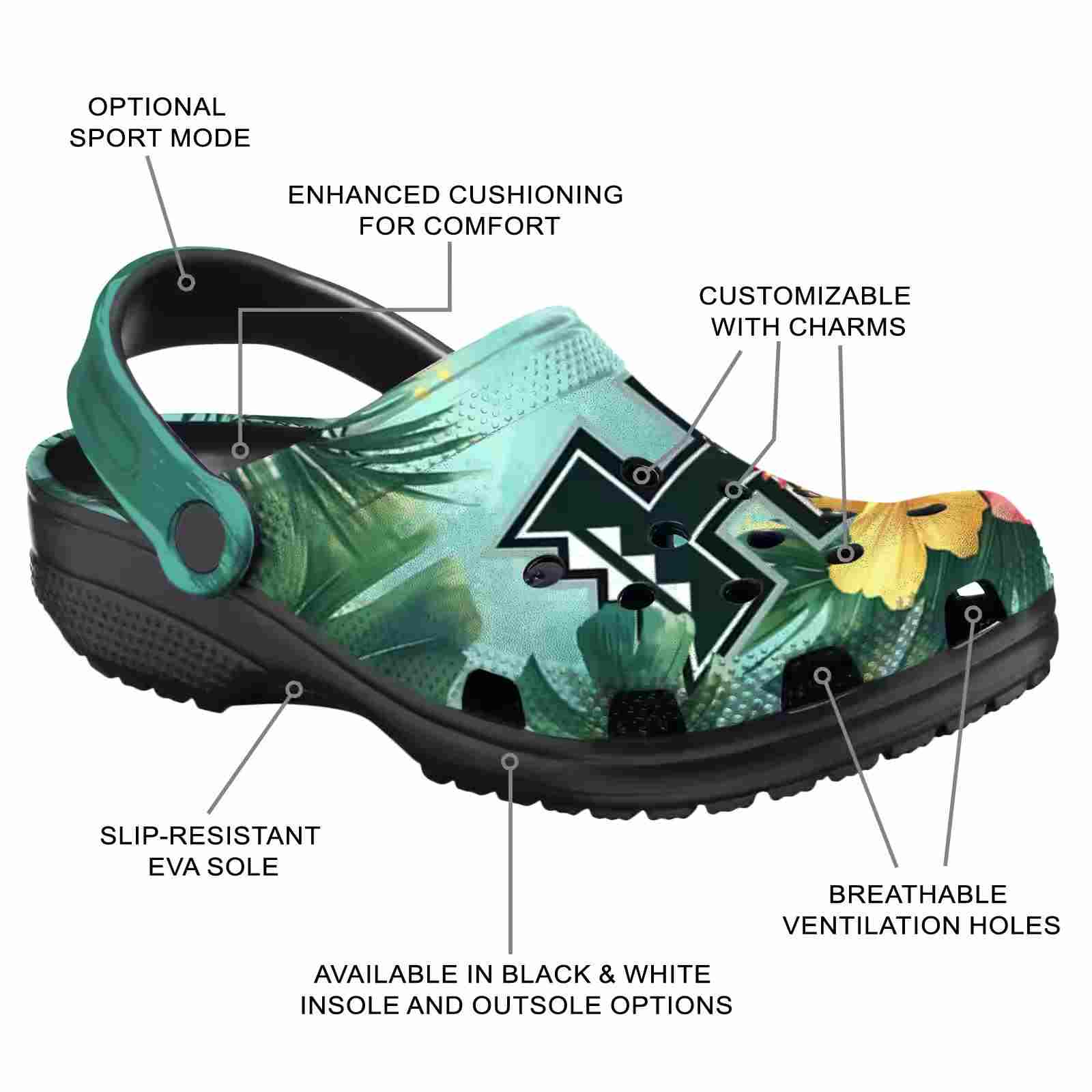 Customized Hawaii Rainbow Warriors Tropical Vibes ClogTVC1801695 - Image 5