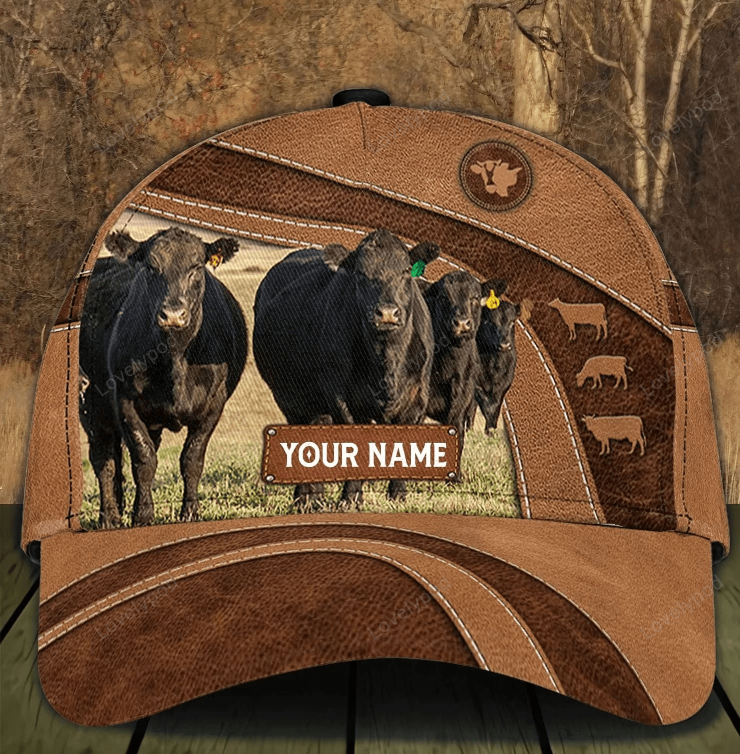 Customized Hereford Cow Farm Cap for Farmer, Special Cow Hat for Dad 3D Cap for Husband Trucker Hats Custom Hats Gifts For Men & Women