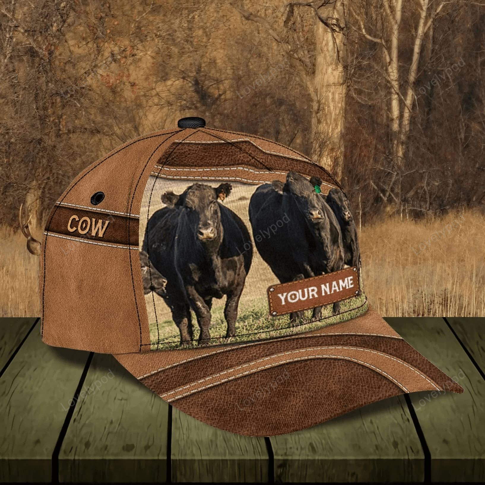 Customized Hereford Cow Farm Cap for Farmer, Special Cow Hat for Dad 3D Cap for Husband Trucker Hats Custom Hats Gifts For Men & Women