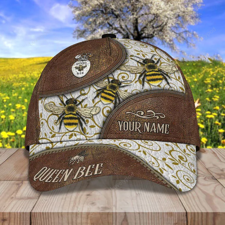 Customized Honey Bee 3D Classic Cap for Farmer, Bee Hat for Dad Trucker Hats Custom Hats Gifts For Men & Women