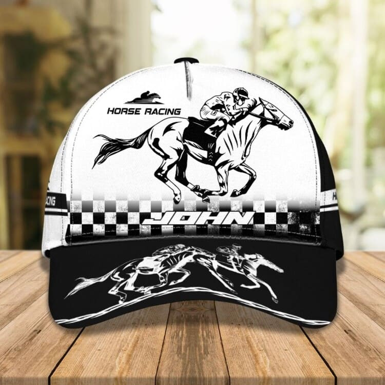 Customized Horse Racing Camo Hat for Men, Women Horse Racing Lovers Gift Trucker Hats Custom Hats Gifts For Men & Women