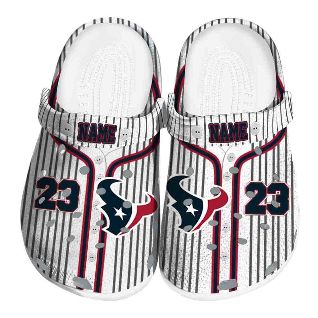 Customized Houston Texans Pinstripe Pattern ClogTVC1801996