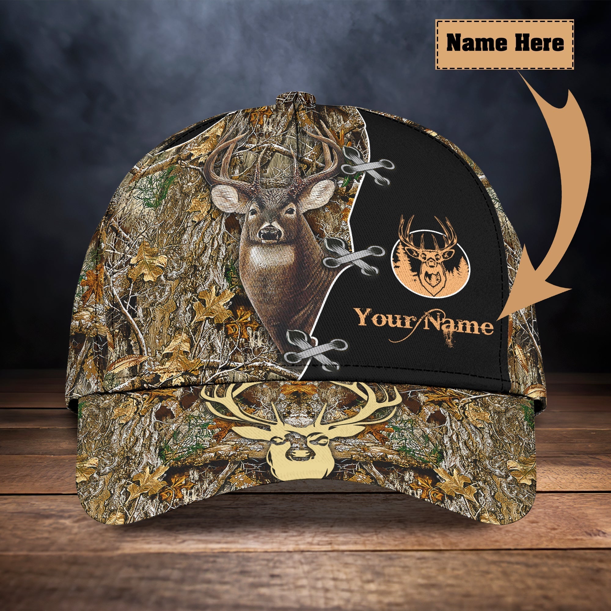 Customized Hunting Cap For Dad, 3D Full Printed Deer Hunting Hat Cap For Man And Women, Deer Hunting Cap Hat Trucker Hats Custom Hats Gifts For Men & Women