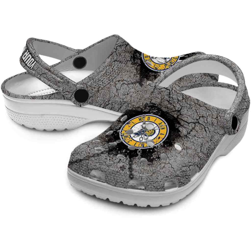 Customized Indiana Pacers Cracked Ground Texture ClogTVC1801707 - Image 3