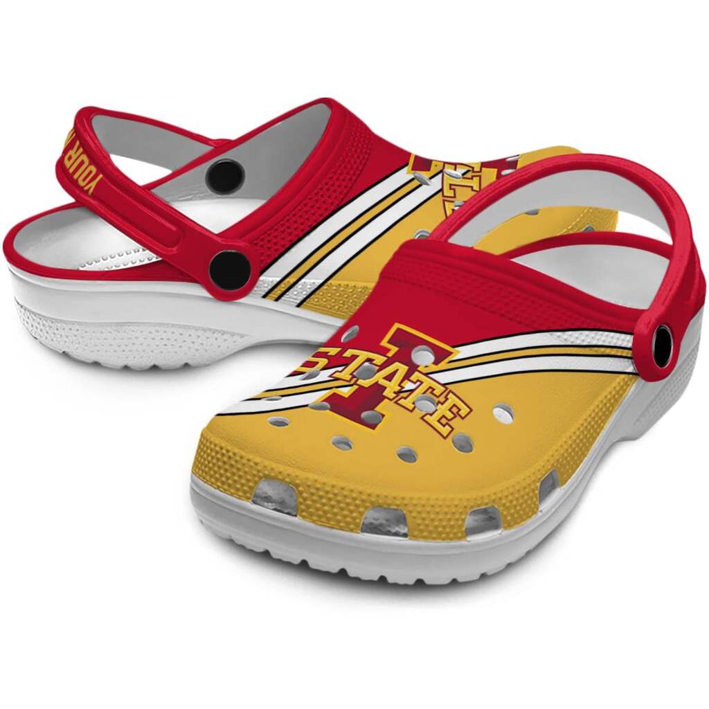 Customized Iowa State Cyclones Striped Accents ClogTVC1801833 - Image 3