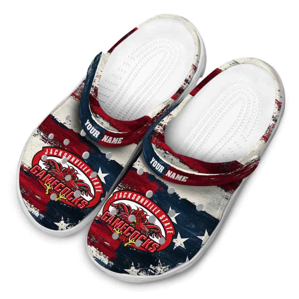 Customized Jacksonville State Gamecocks Patriotic Stripes ClogTVC1801761 - Image 4