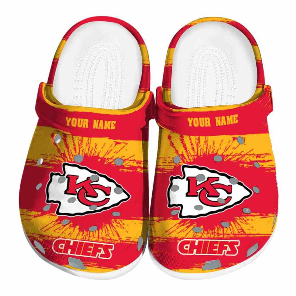 Customized Kansas City Chiefs Paint Splatter Graphics ClogTVC1801140
