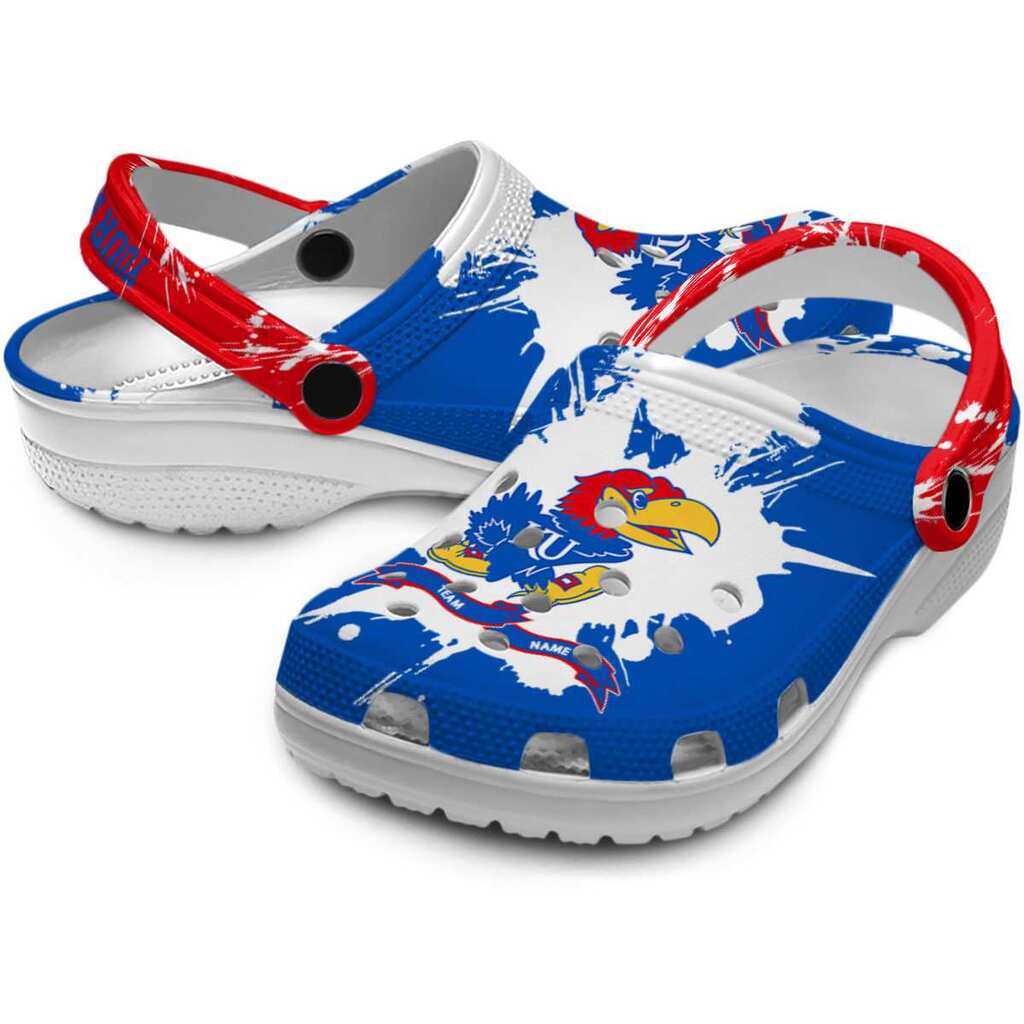 Customized Kansas Jayhawks Splatter Pattern ClogTVC1801180 - Image 3