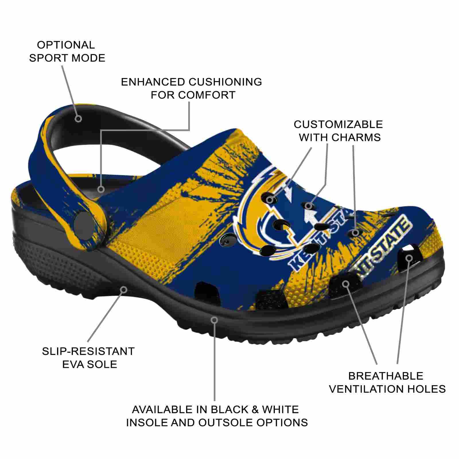Customized Kent State Golden Flashes Paint Splatter Graphics ClogTVC1801725 - Image 5