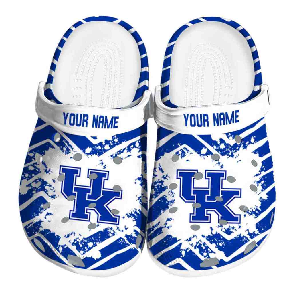 Customized Kentucky Wildcats Zigzag Paint Burst ClogTVC180126