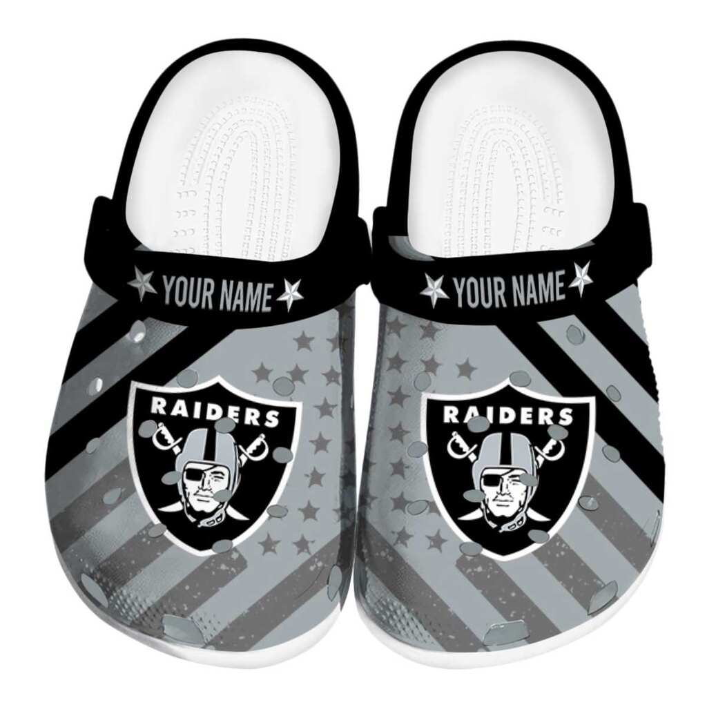 Customized Las Vegas Raiders Star-Spangled Graphic ClogTVC180125