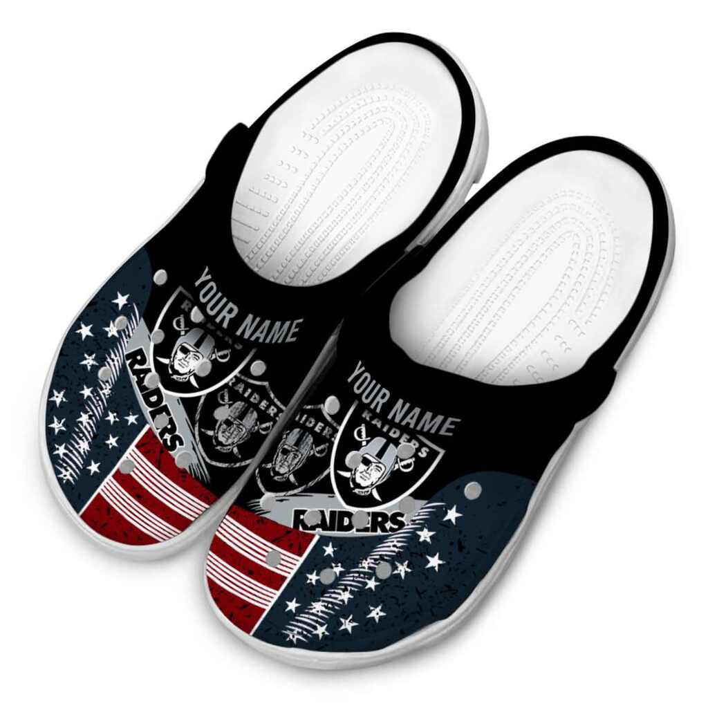 Customized Las Vegas Raiders Star-Spangled Side Pattern ClogTVC180125 - Image 4