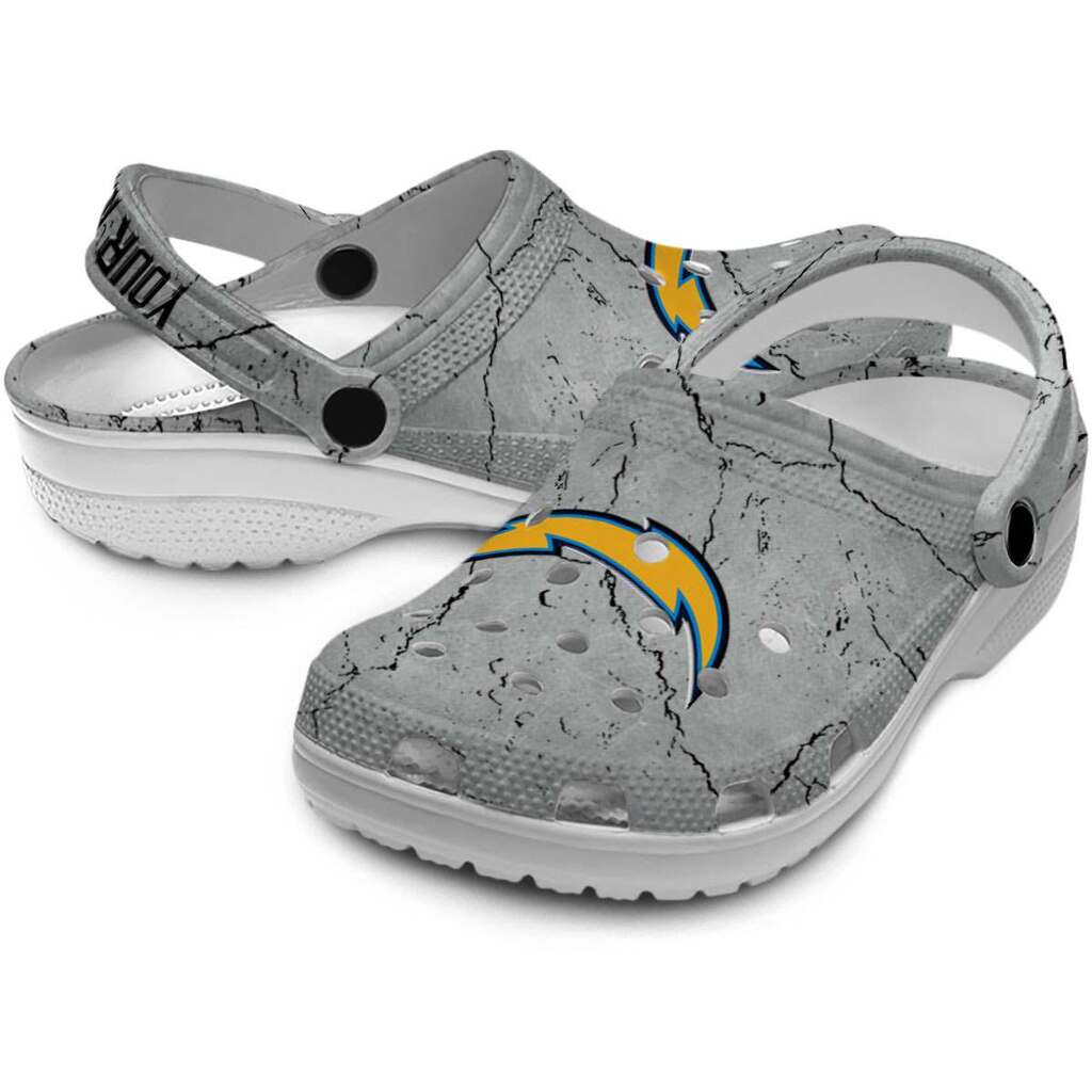 Customized Los Angeles Chargers Cracked Texture ClogTVC180111 - Image 3