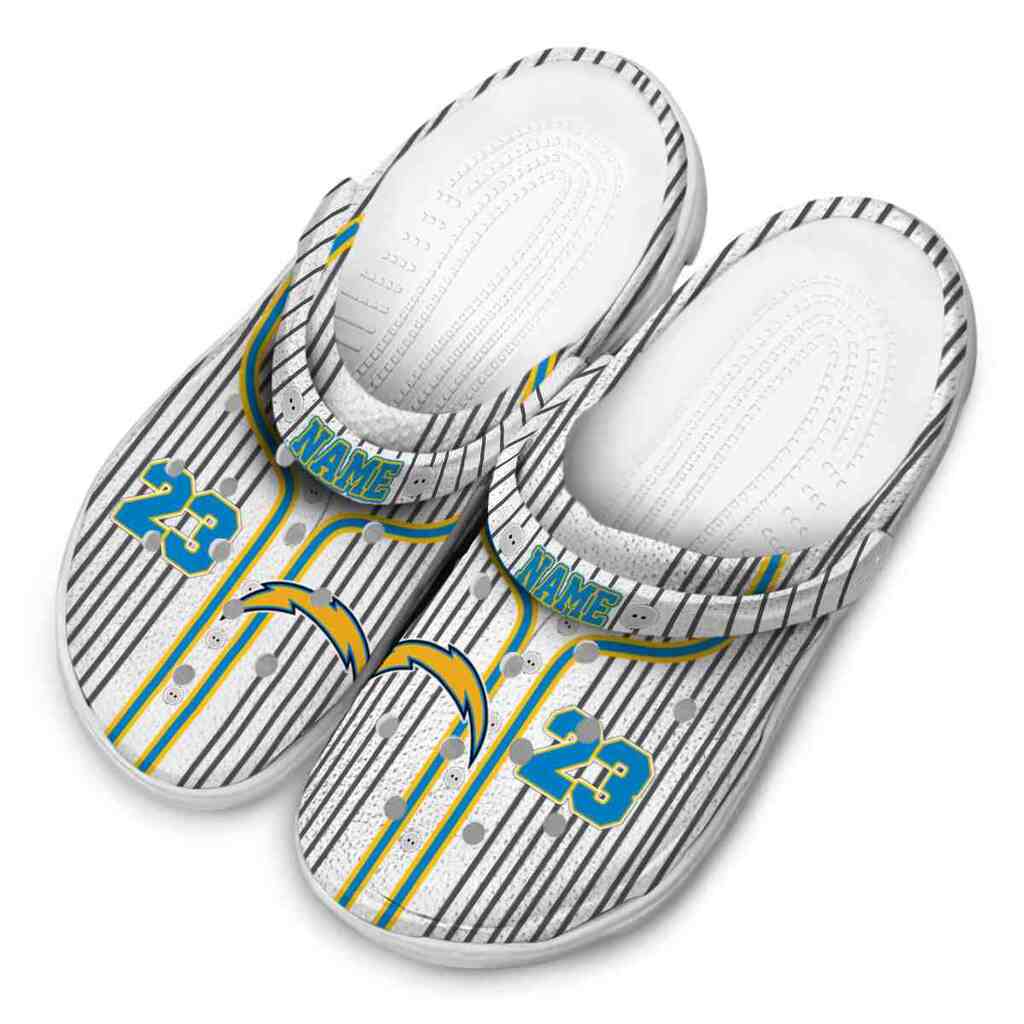 Customized Los Angeles Chargers Pinstripe Pattern ClogTVC180110 - Image 4