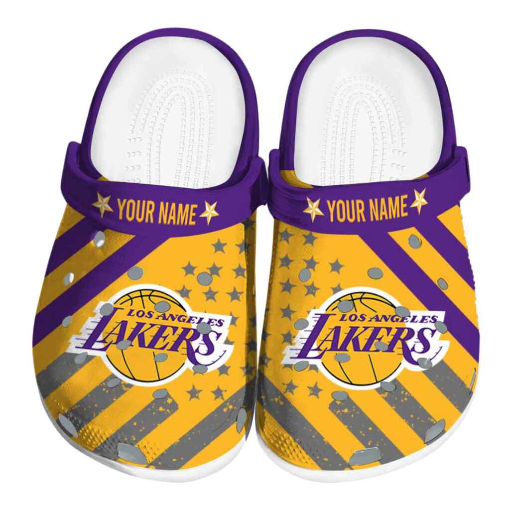 Customized Los Angeles Lakers Star-Spangled Graphic ClogTVC1801919