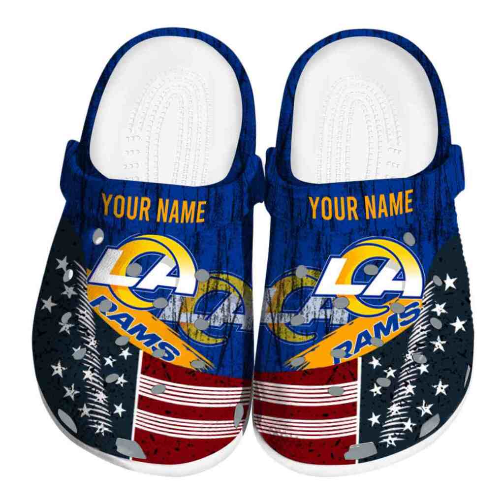 Customized Los Angeles Rams Star-Spangled Side Pattern ClogTVC180111