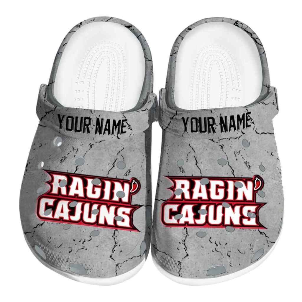 Customized Louisiana Ragin’ Cajuns Cracked Texture ClogTVC1801835