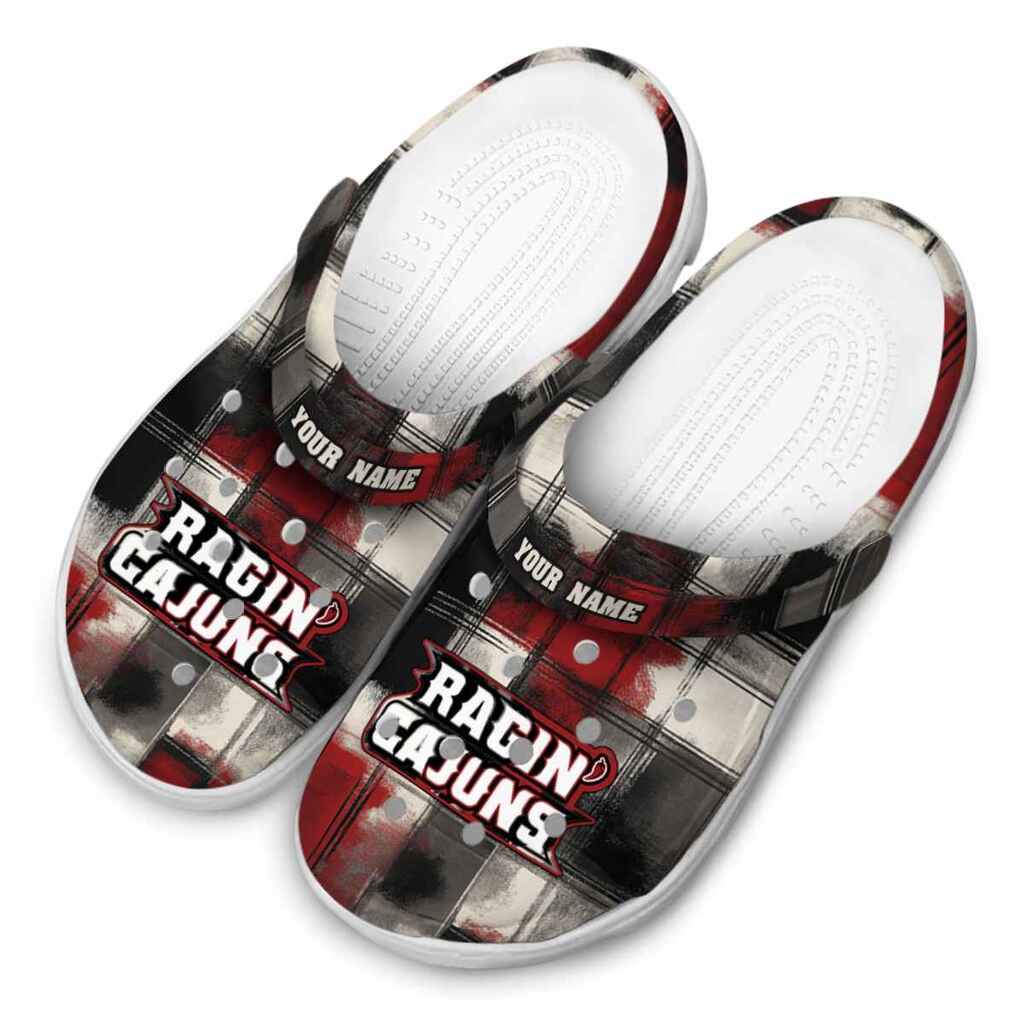 Customized Louisiana Ragin’ Cajuns Plaid Fusion ClogTVC1801821 - Image 4