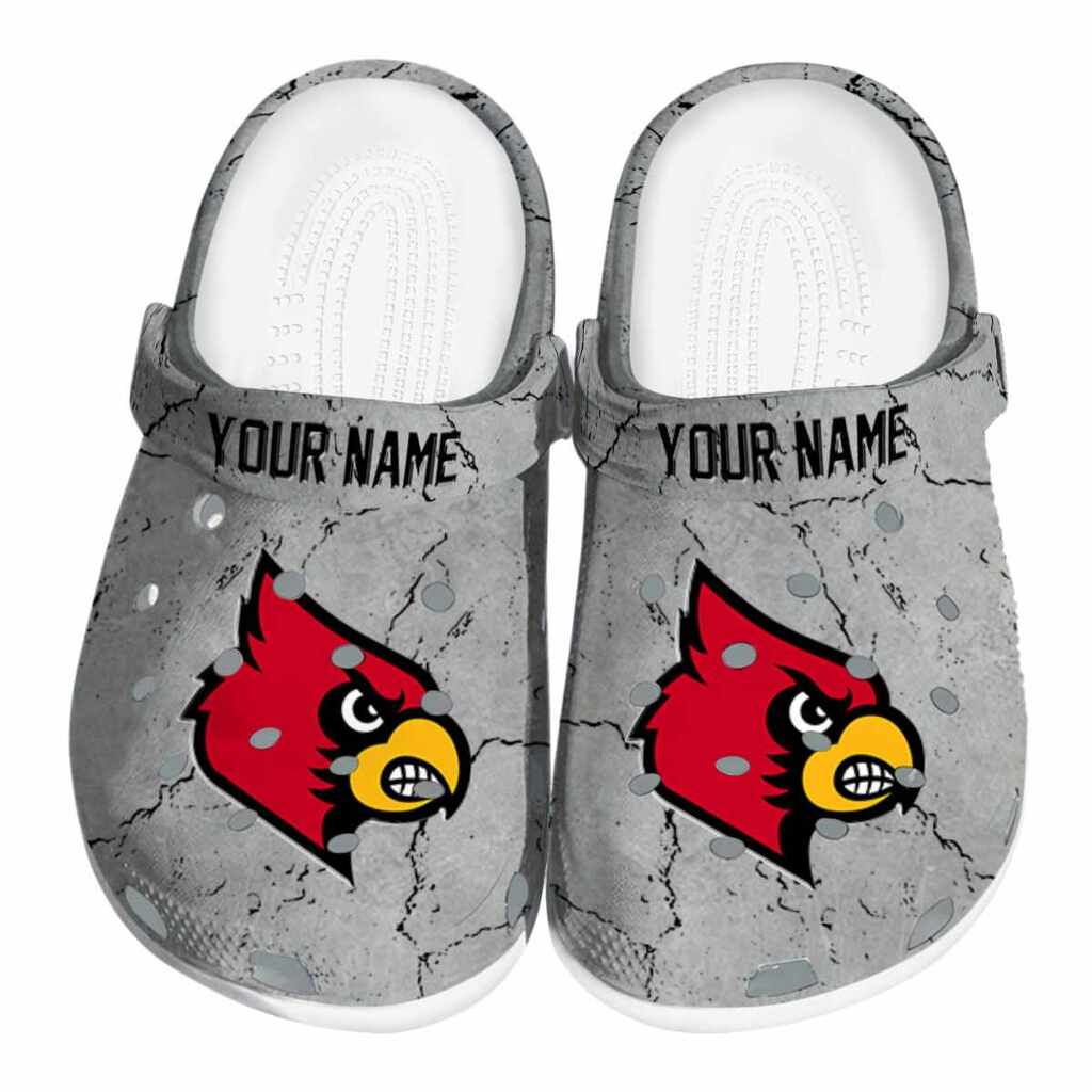 Customized Louisville Cardinals Cracked Texture ClogTVC180112
