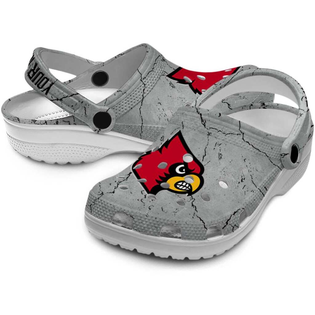 Customized Louisville Cardinals Cracked Texture ClogTVC180112 - Image 3
