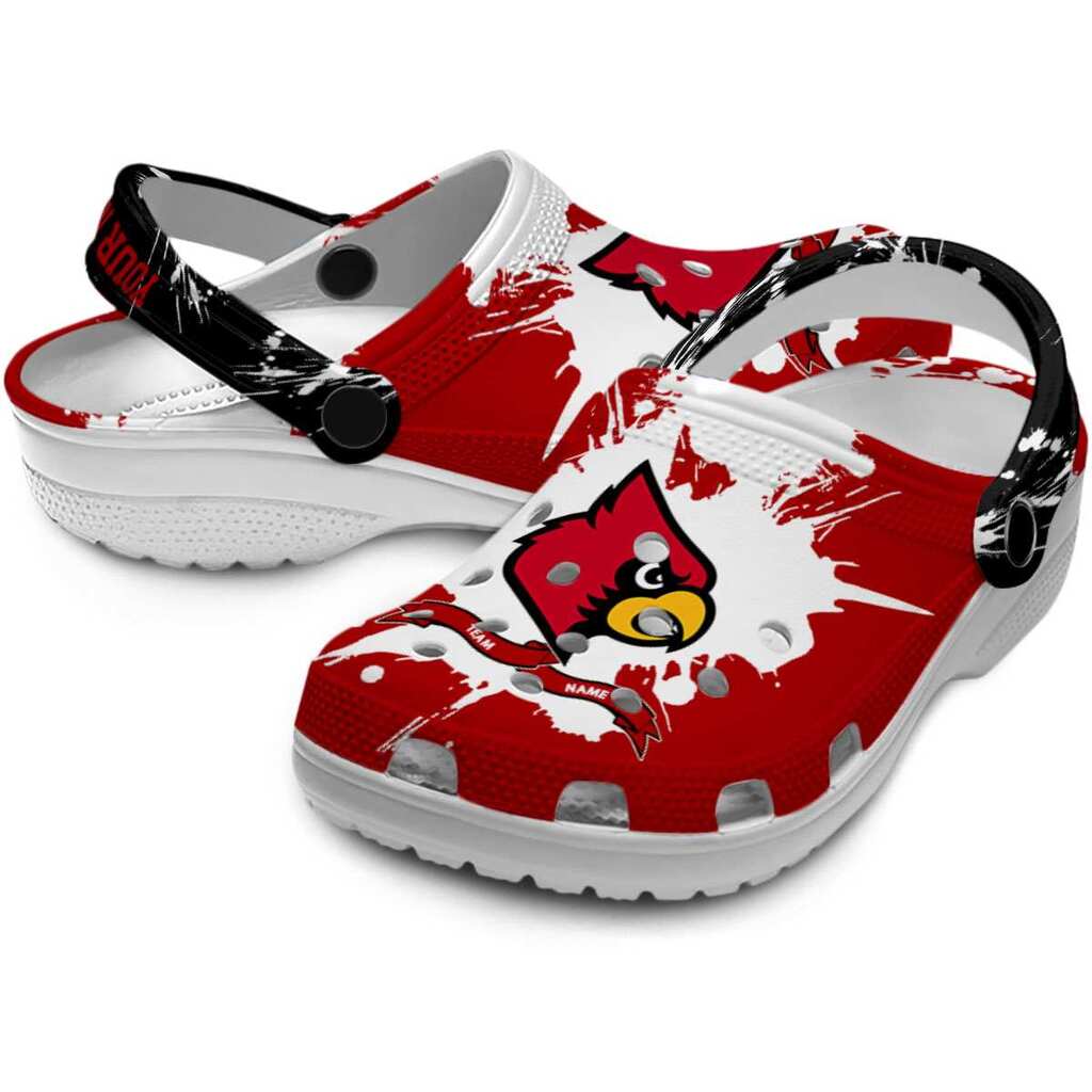 Customized Louisville Cardinals Splatter Pattern ClogTVC180112 - Image 3